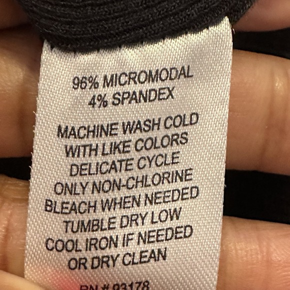 Magaschoni Black Micromodal Spandex Long Sleeve Thong Bodysuit Size S‎ - Picture 7 of 9